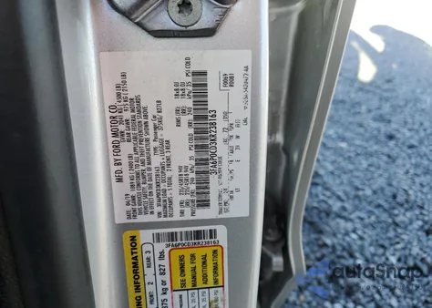 2019 Ford Fusion Sel from USA, damaged, VIN 3FA6P0CD3KR238163